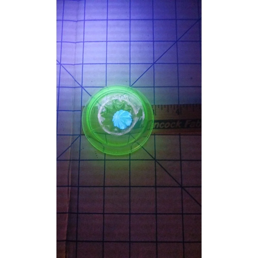 ONE Vaseline Uranium Glass Butter Pat 3